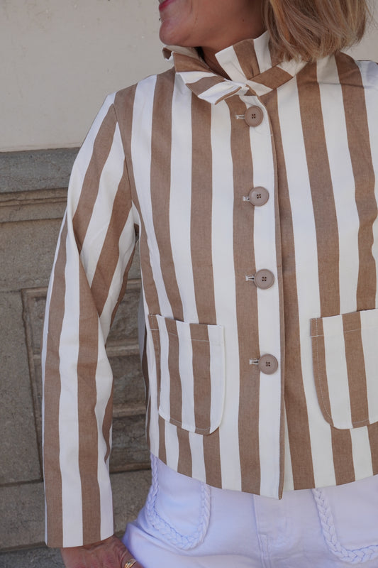Veste à rayures Lucile - Beige