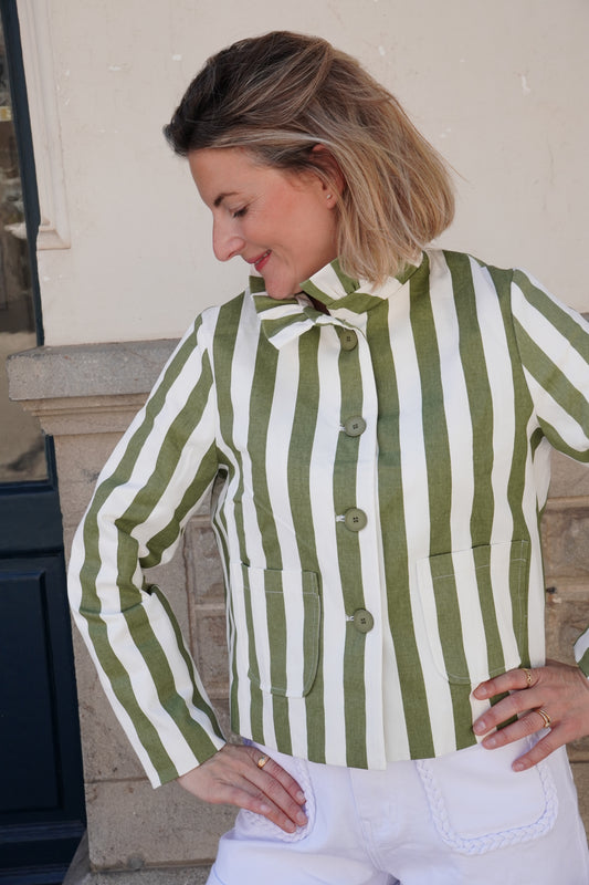 Veste à rayures Lucile - Kaki