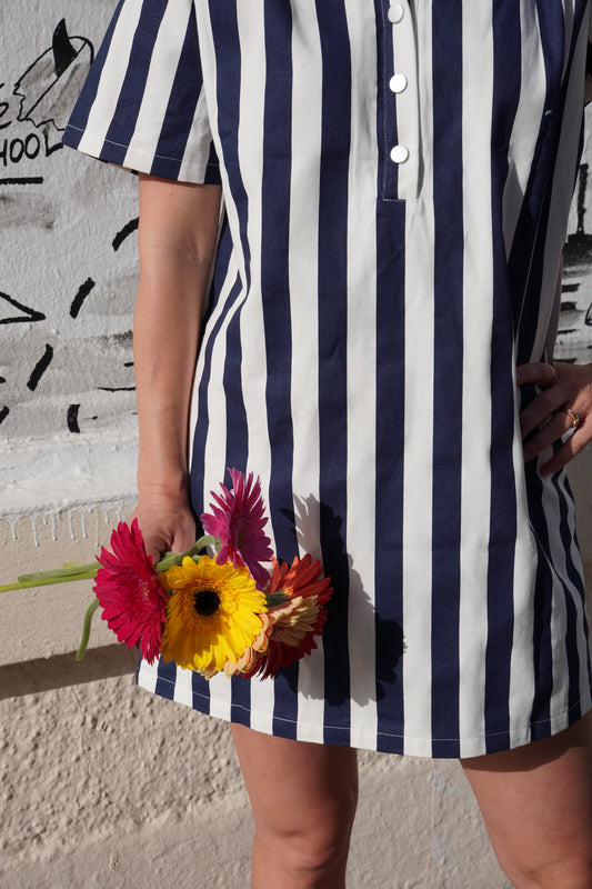 Robe à rayures Julia - Bleu marine