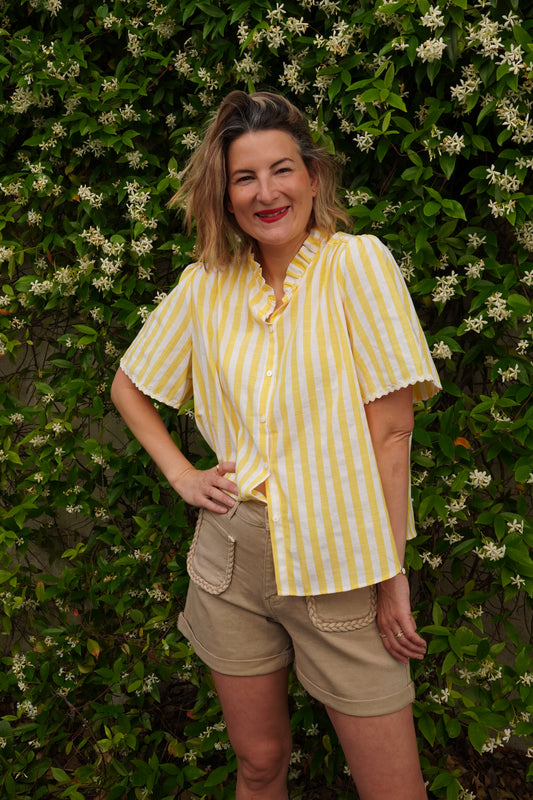 Blouse à rayures Margot - Jaune