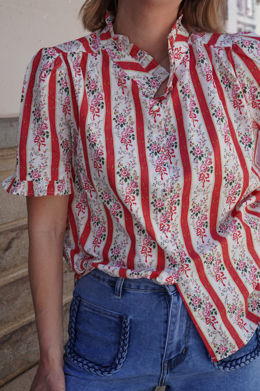 Blouse libertie Joana - Rouge