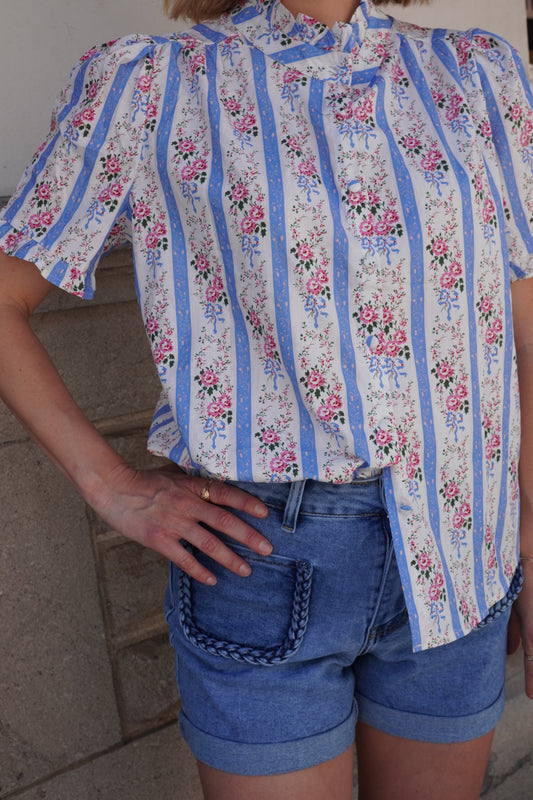 Blouse libertie Joana - Bleu