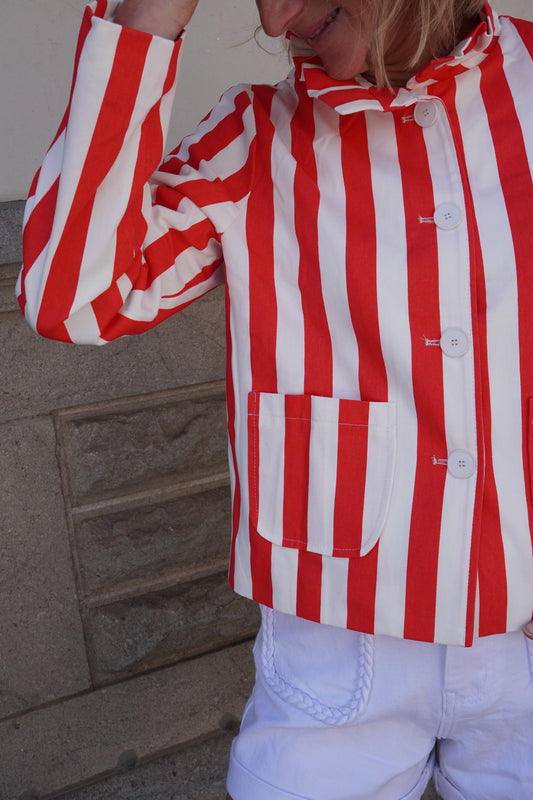 Veste à rayures Lucile - Corail
