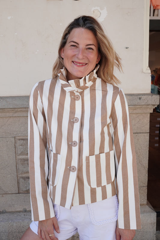 Veste à rayures Lucile - Beige