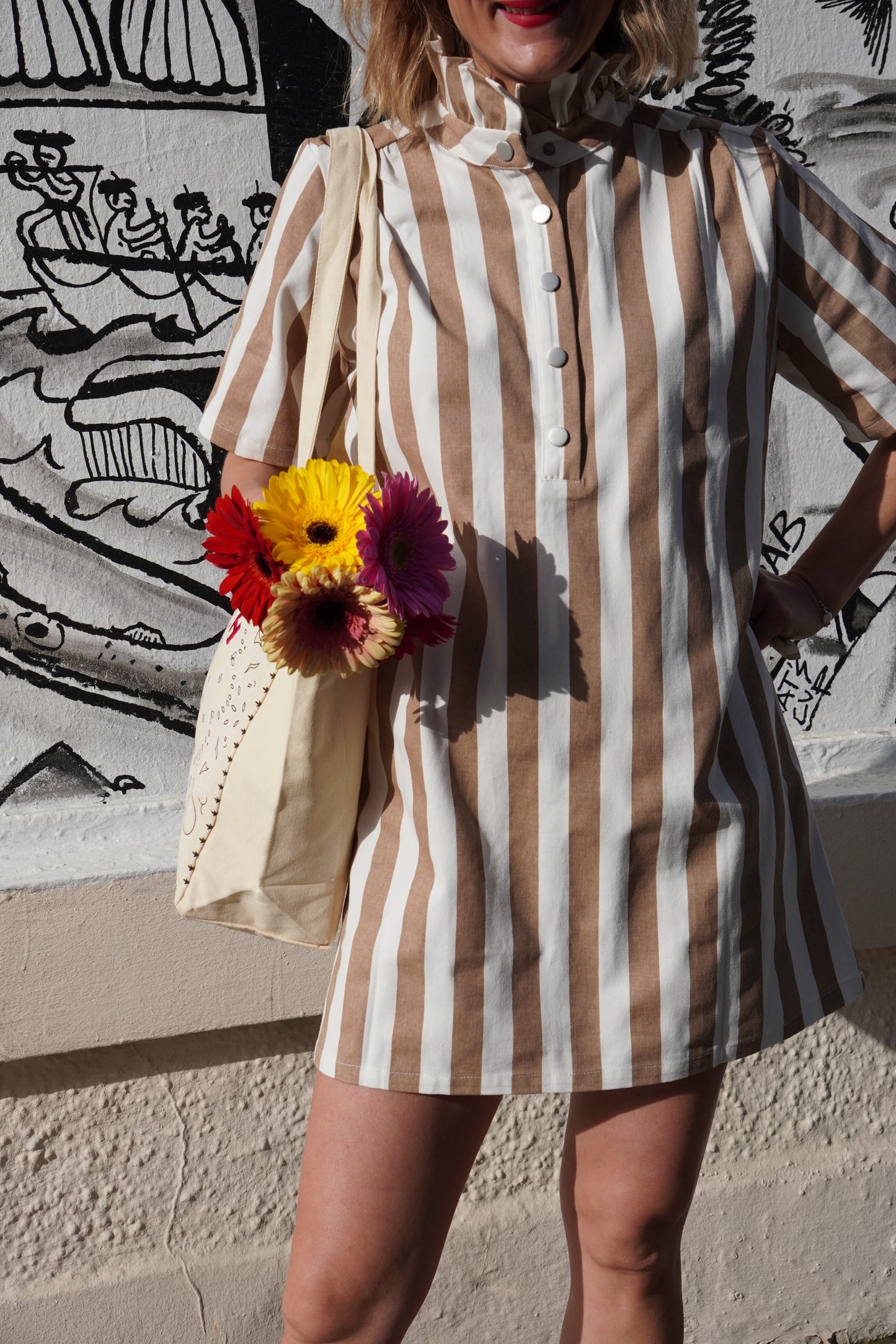 Robe à rayures Julia - Beige