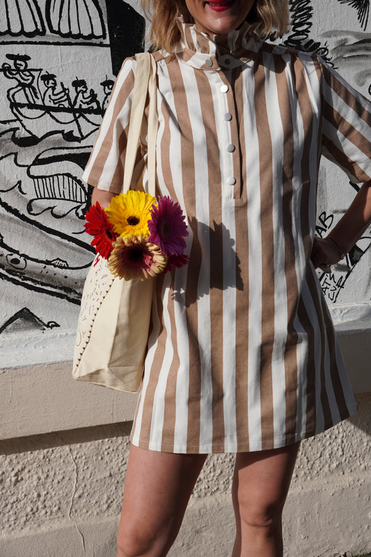 Robe à rayures Julia - Beige