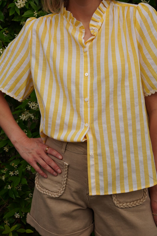 Blouse à rayures Margot - Jaune