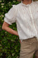Blouse à col froufrou Elise - Blanc
